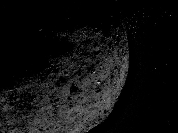 Asteroid Bennu ejecting particles