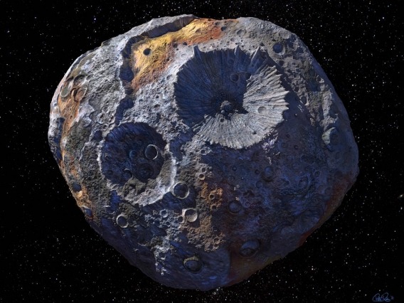 An asteroid in space