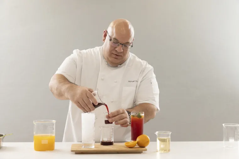 Chef Omo making cocktails